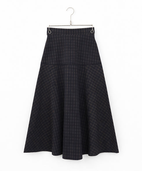 gingham check embroidery skirt