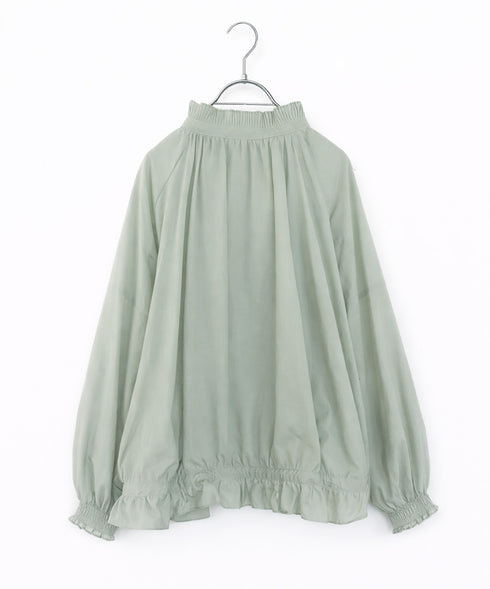 【予約】pleats sheer dolman blouson