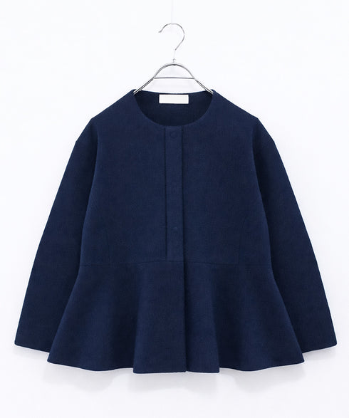 paper knit embroidery peplum jacket