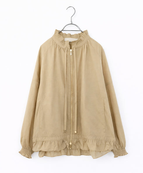 【予約】pleats sheer dolman blouson