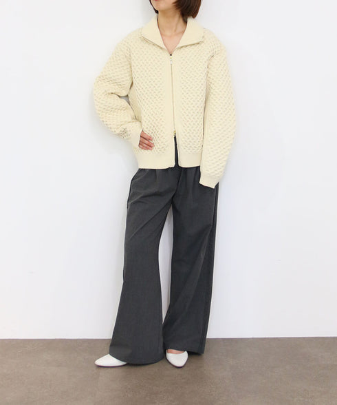 polyester honeycomb knit blouson