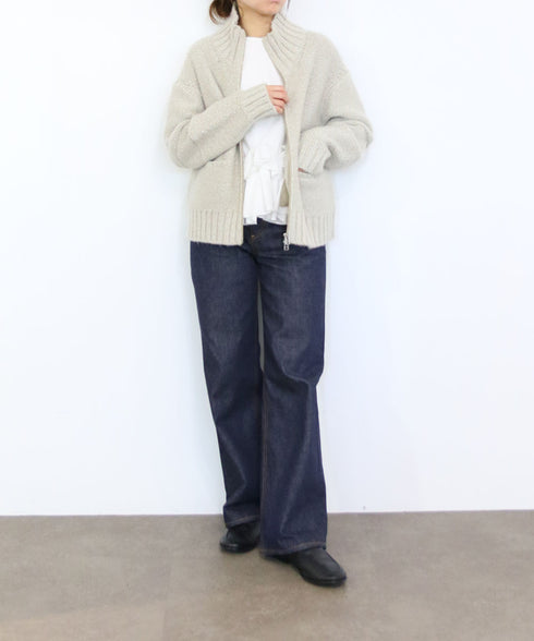 10/9発売予定【SOI-MeME】lame knit high neck blouson