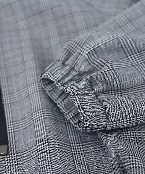 glen check blouson