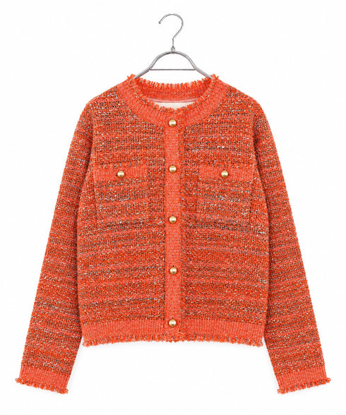 boucle tweed knit jacket