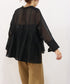 sheer starched cotton lace flare blouse