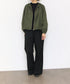 scallop-lace hem twill blouson