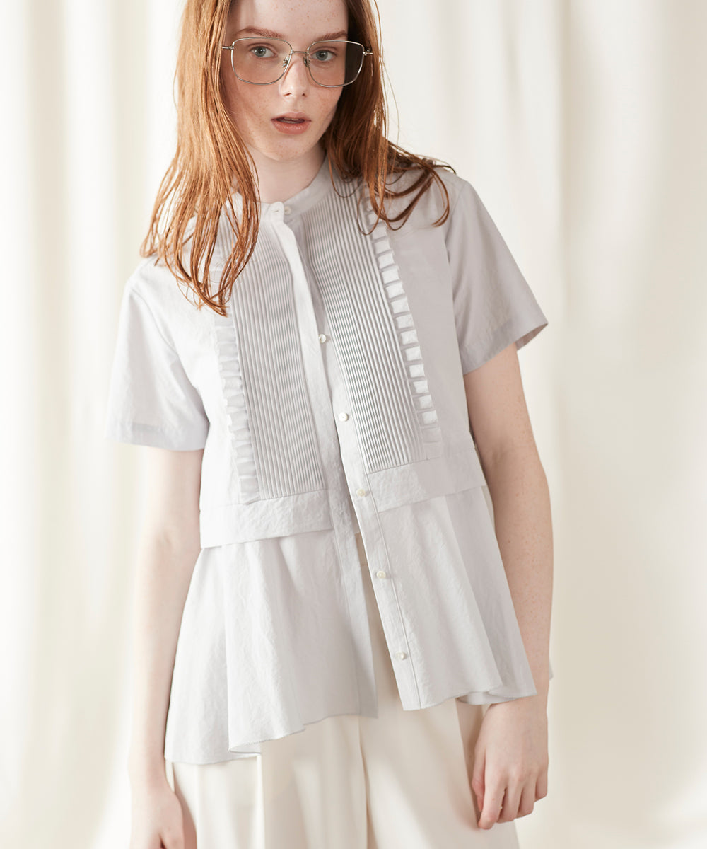 再入荷】tuck frill flare half sleeve shirt – MARILYN MOON