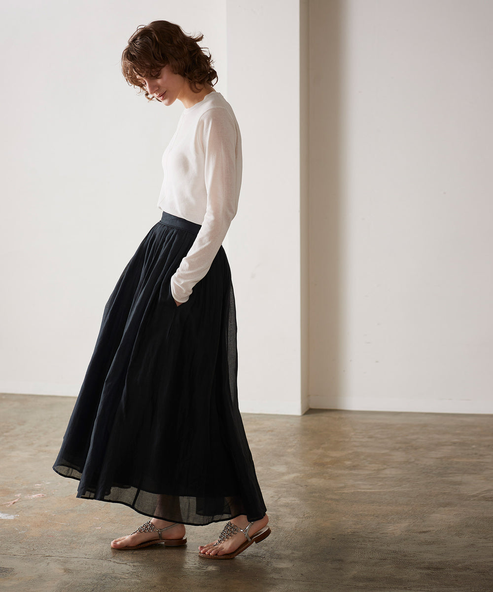 予約商品】Tuck technique sheer cotton skirt – MARILYN MOON