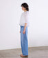 sheer check raffle collar blouse