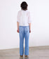 sheer check raffle collar blouse