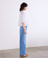 sheer check raffle collar blouse