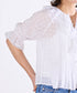 sheer check raffle collar blouse