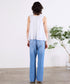 sheer check 2way gathered blouse