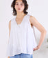 sheer check 2way gathered blouse