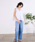 sheer check 2way gathered blouse
