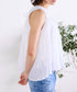 sheer check 2way gathered blouse