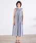 sheer check 2way gathered dress