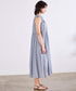 sheer check 2way gathered dress