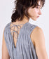 sheer check 2way gathered dress