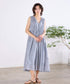 sheer check 2way gathered dress