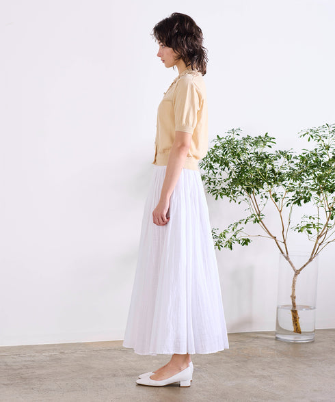 cotton nylon code embroidery knit cardigan