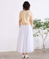 sheer check tuck gather skirt