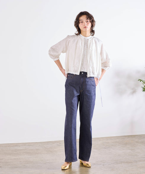 reversible sheer lace blouson