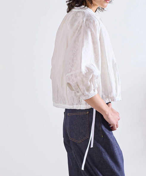 reversible sheer lace blouson