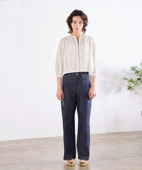 reversible sheer lace blouson