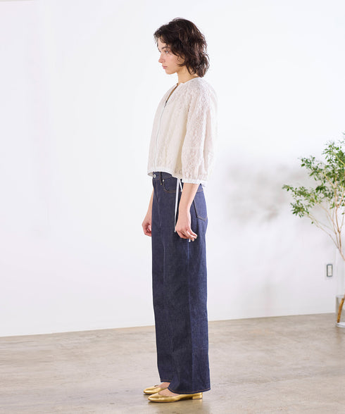 reversible sheer lace blouson