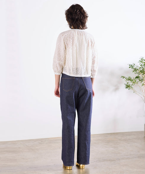 reversible sheer lace blouson