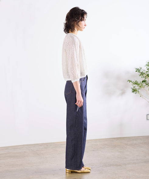 reversible sheer lace blouson