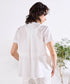tuck frill flare half sleeve shirt