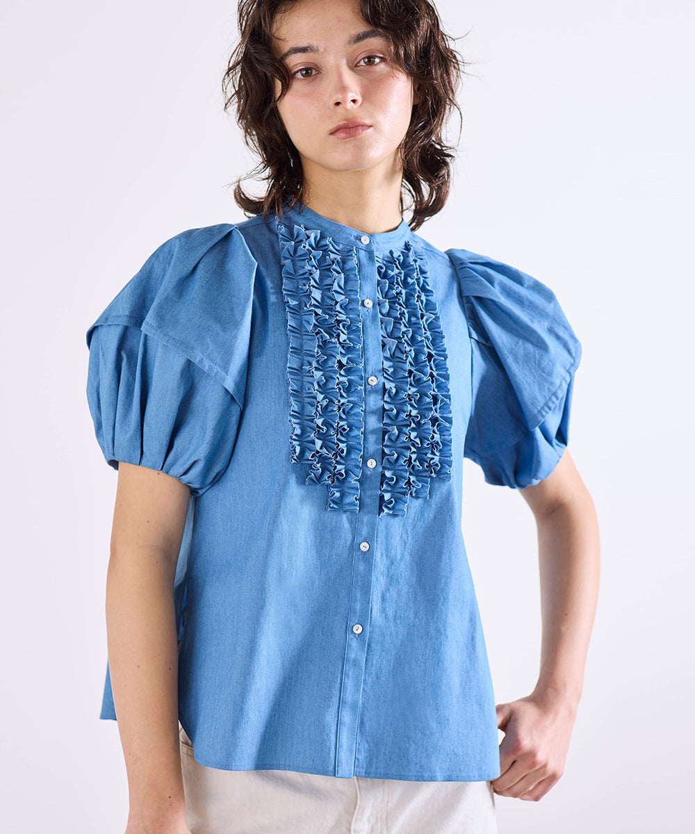 先行予約】modern tuck frill volume sleeve blouse – MARILYN MOON