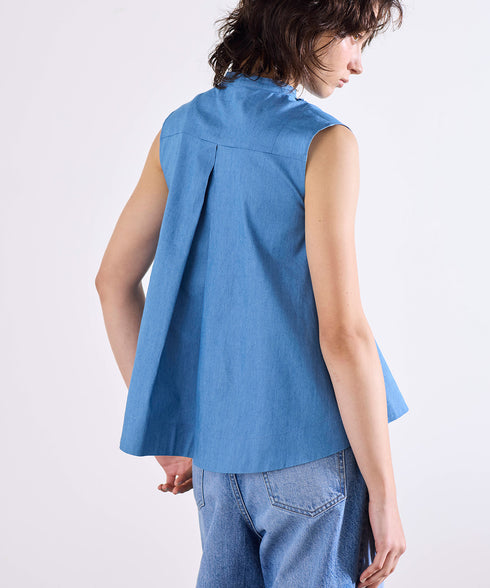 modern tuck frill flare blouse