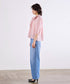 picot raffle collar tuck blouse