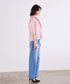 picot raffle collar tuck blouse