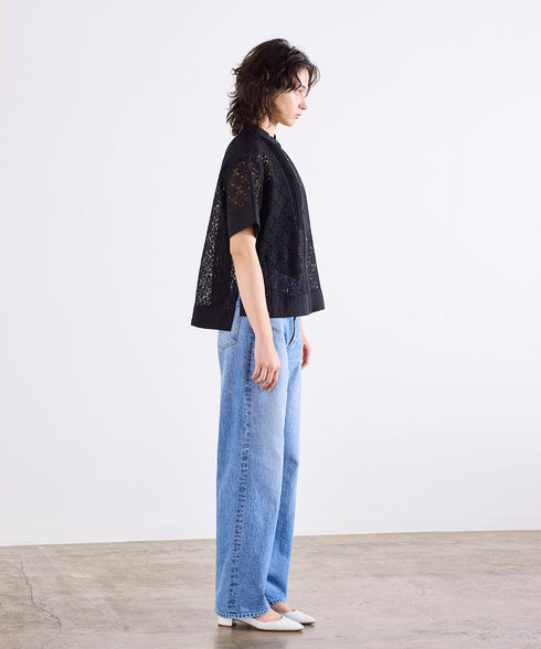 code leaver lace pintuck blouse