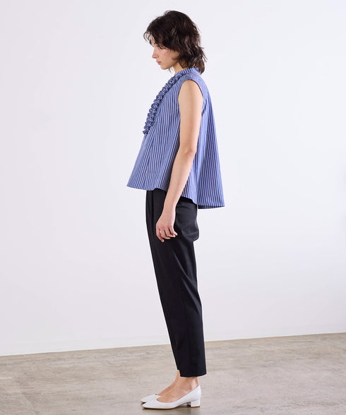 modern tuck frill flare blouse