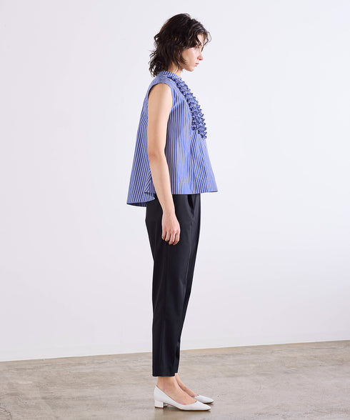 modern tuck frill flare blouse