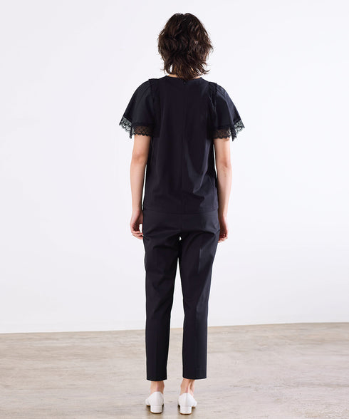 laced handkerchief sleeve cut-sew