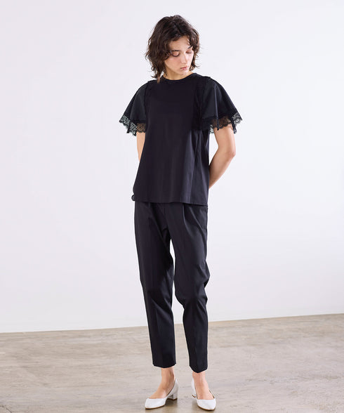 laced handkerchief sleeve cut-sew