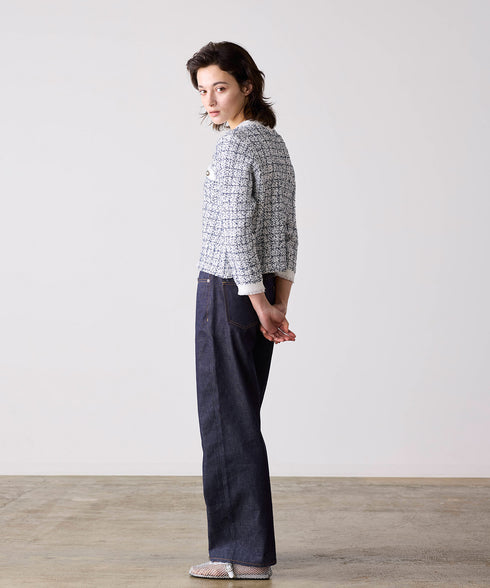 【予約】tweed knit fringe jacket