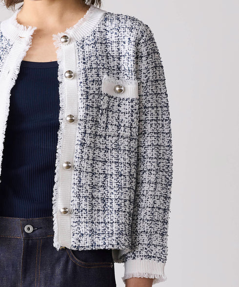 【予約】tweed knit fringe jacket