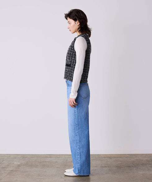 【予約】tweed knit fringe vest