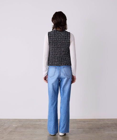 【予約】tweed knit fringe vest