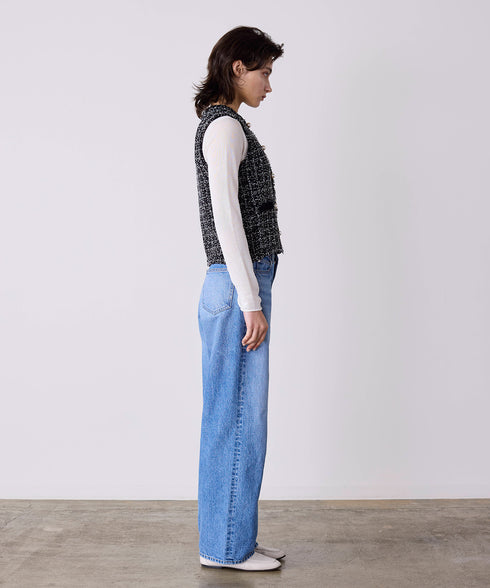 【予約】tweed knit fringe vest