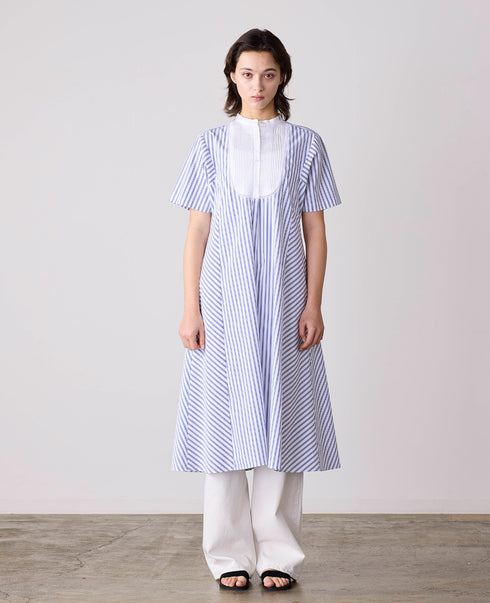 pin tuck bosom embroidery one-piece