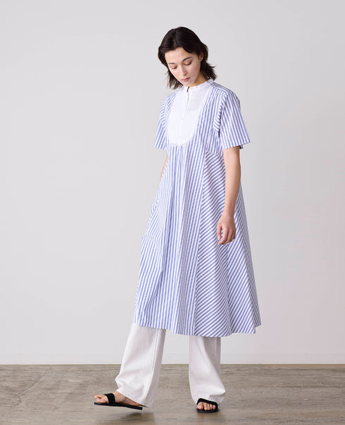 pin tuck bosom embroidery one-piece