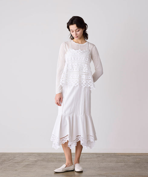 【SOI-MeME】batten lace handkerchief heme skirt